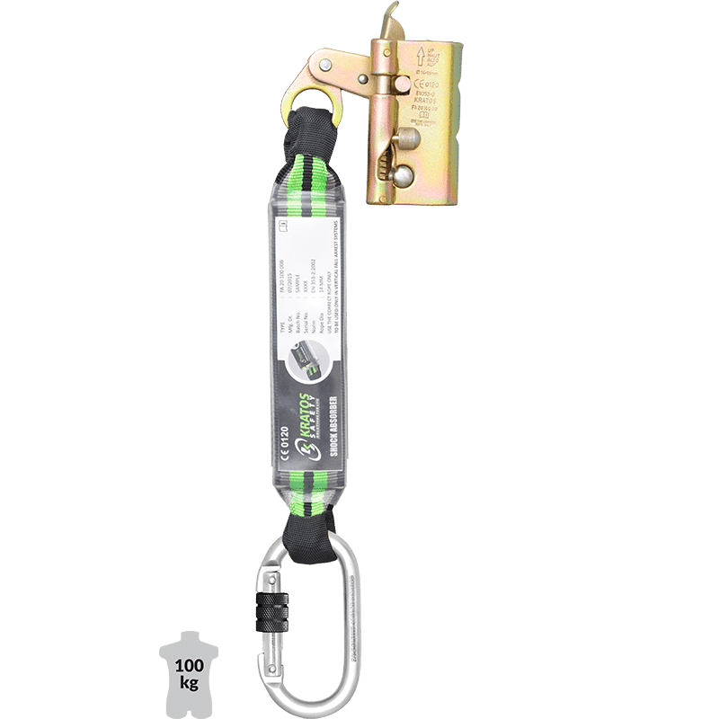 ANTI-CHUTE COULISSANT VERTICAL À CORDE - COULISSEAU OUVRANT AVEC ABSORBEUR | Corderie Dor Maroc