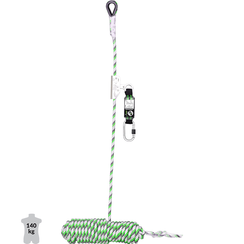 ANTI-CHUTE COULISSANT VERTICAL À CORDE - SUPPORT ASSURAGE EN CORDE KIT COMPLET | Corderie Dor Maroc